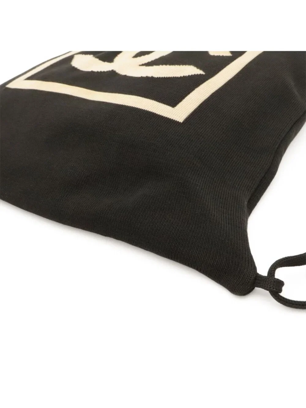 Chanel Sports Line CC Logo Nap Backpack Drawstring Cotton Black Beige